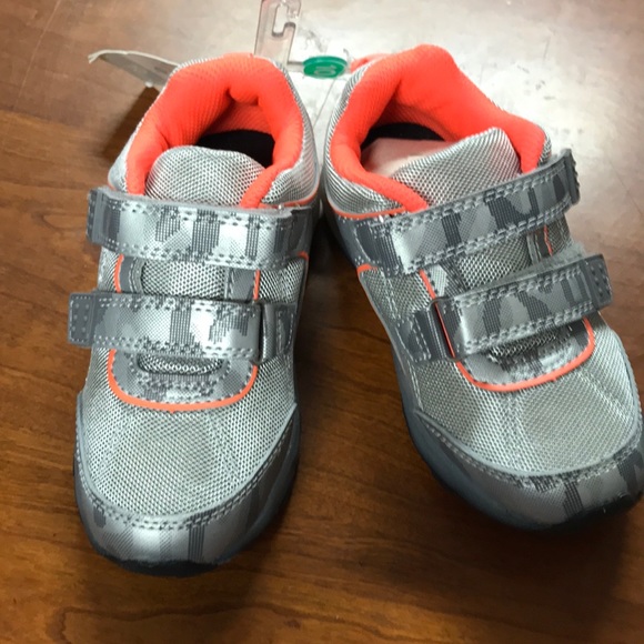carter Other - Carters Silver/Orange Toddler Light up Velcro Shoe
